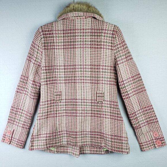 Vintage Y2K Hollister Co Penny Lane Coat Jacket Wool Blend Woven Plaid 70s Retro - Picture 9 of 16